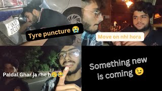 Tyre puncture hogya😭  Ghar kaise jaenge 🥲 Gautam Luthra Vlogs travel emergency [upl. by Garvey]