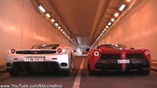 LaFerrari vs Ferrari Enzo INSANE Rev Battle [upl. by Ihcego834]