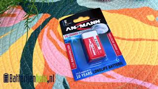 Ansmann 9V lithium batterij voor rookmelder [upl. by Aluk627]