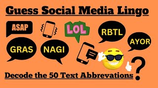 Text Abbreviation QuizSocial Media Lingo Part 2 [upl. by Dinin]