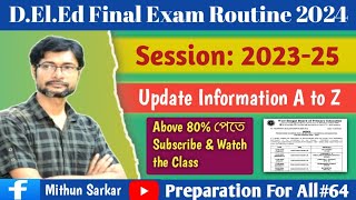 DElEd Part 1 Exam Routine 2024 Deled 1st year exam 2024 date [upl. by Aneerb]