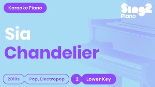 Sia  Chandelier Lower Key Piano Karaoke [upl. by Redna]