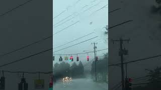 Storm and lightning captured at traffic light in Ballston Spa NY [upl. by Eglanteen]