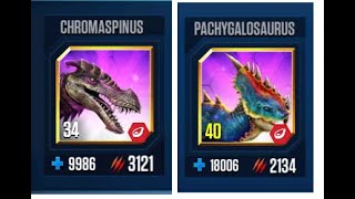 CHROMASPINUS VS PACHYGALOSAURUS II Jurassic World The Game II Dinosaurs Game [upl. by Oconnor]