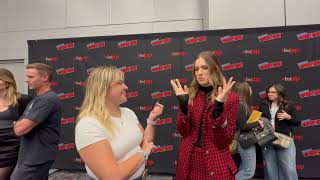 Allison Williams on dances costumes and M3GAN 20 at NYCC [upl. by Lihp]