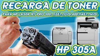 RECARGA │ REFILL DE TONER HP305 HP CE410A CE411A CE412A Y CE413A [upl. by Quiteris]