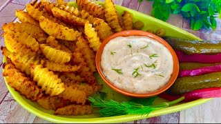 Oven Baked Fries with Garlic Dill Aioli  Perfectly Seasoned Oven Fries Better than Deep Fried [upl. by Dich]