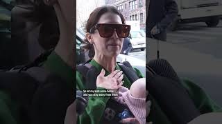 Hilaria Baldwin responds to paparazzi after her husband is charged with involuntary manslaughter [upl. by Eciral241]