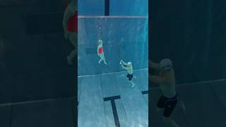 Swimming training  freediving lesson with an adult student  underwater swimming [upl. by Leonid]