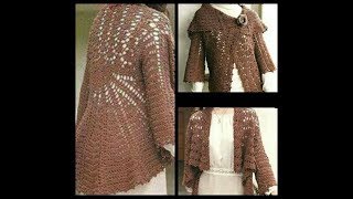 crochet tutorial chaqueta dos posturas saco facil how to do jacket  subtitles several lenguage [upl. by Ajnos297]