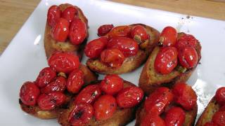 Roasted Cherry Tomato Bruschetta  Recipe by Laura Vitale  Laura in the Kitchen Ep181 [upl. by Zelda]