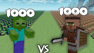 1000 Zombies Vs 1000 Guard Villagers  Minecraft [upl. by Ikcim]