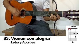 Vienen con alegría  Letra y acordes Tutorial Guitarra Cover 83 [upl. by Lindo]