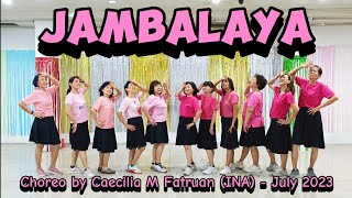 Jambalaya Line Dance  Choreo by Caecilia M Fatruan INA  July 2023 [upl. by Annaej]