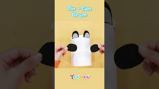 🥁 TinCan Drum 🛢️ shorts art craft yoohoo kids animation kidssongs kidsseries rhymes [upl. by Shanna386]