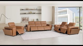 DivanItalia1224 PWR Triple Reclining SofaCon LoveChairPWR Headrests ItalianLeatherAssembly Video [upl. by Ioab]