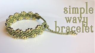 Macrame tutorial The simple wavy bracelet  Fast and easy handmade making [upl. by Auqinaj]