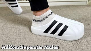 Adidas Adifom Superstar Mules Reviewamp On foot [upl. by Lehcin]