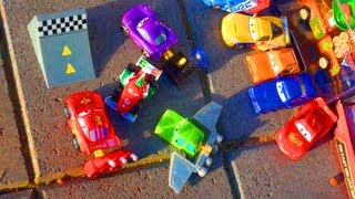 Cars 2 Stunt Ramp Action Agents McQueen Francesco Bernoulli Mattel Toys Disney Pixar Toy Review [upl. by Boy]