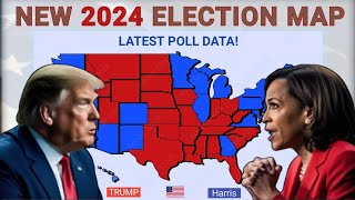 Breaking Down the Latest Poll Data Across All 50 States UPDATED 2024 US Election Map [upl. by Klement]