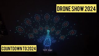 Countdown to 2024 Drone show amp fireworks 2024 droneshow newyear2024 sentosasingapore [upl. by Onitsirc]