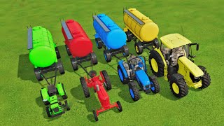 WATER TANK amp JOHN DEERE vs MINI TRACTOR vs CLAAS vs SMALL TRACTORS BATTLE  Farming Simulator 22 [upl. by Berkeley]