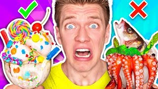 ICE CREAM vs REAL FOOD CHALLENGE EATING GIANT CANDY Learn How To Make DIY Edible Gummy Sundae [upl. by Annaihr]