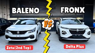 Maruti Suzuki Fronx Delta Plus Vs Baleno Zeta 2024  Comparison Review  Why Pay 35k Extra [upl. by Tnomed642]