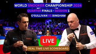 Ronnie OSullivan Vs Stuart Bingham LIVE Score UPDATE 2024 World Snooker Championship QF Session 1 [upl. by Martijn]