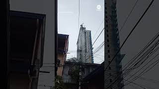 Crane collapses after earthquake strikes Philippines [upl. by Leilani666]