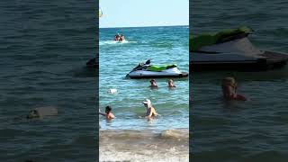 ⛱️Greece Kalamaki Beach Swimming Time And Water Sports Fun 🌊🏊‍♂️ greecebeach greece [upl. by Enirok]