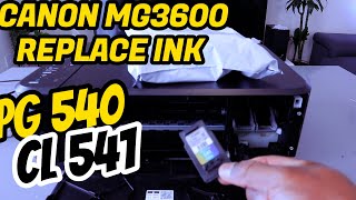 Canon MG3600 All In One Printer REPLACE INK Cartridges and INK Setup [upl. by Nerej]