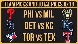 MLB Picks and Predictions Today 91824  MLB Picks Today 9182024 [upl. by Ecinreb]