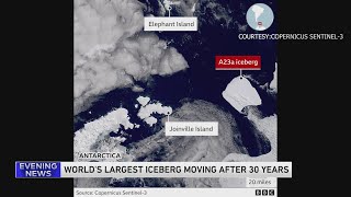 Worlds largest iceberg moving after 30 years [upl. by Goodhen366]