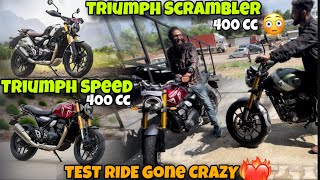 speed 400 vs scrambler 400x  full vlog  compared between two 400cc triumph india speed400 bike [upl. by Ellehcsar]