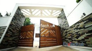 Automatic swing gate  Remote control swing gate opener FX 330 K  FOXTECHUK [upl. by Annabela]