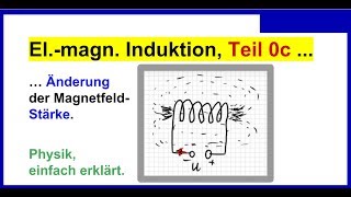 Elektromagnetische Induktion Teil 0c Erklärung des Prinzips Änderung der Magnetfeld  Stärke [upl. by Neesay]