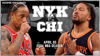 New York Knicks vs Chicago Bulls Full Game Highlights  Apr 5  2024 NBA Season [upl. by Anatnom]