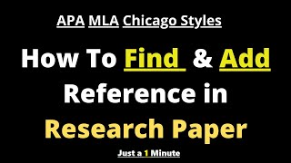 how to find amp add references in research paper l just 1 minute l how to add citation l step by step [upl. by Essirahs]