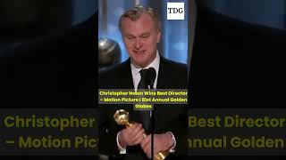 Golden Globes 2024 Christopher Nolan wins Best Director award for Oppenheimer nolan oppenheimer [upl. by Netsrak]