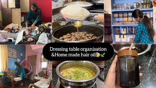 Vlog21 💁‍♀️Dressing table Organization👰‍♀️Routine days✨Lemon rasam diml organization [upl. by Duhl1]