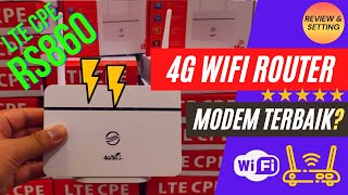 Unboxing 4G Wifi Router LTE CPE RS860  Review dan Cara Set APN dan Lock Band Setting [upl. by Esiuole470]