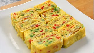 Korean rolled omelette Gyeranmari 계란말이 [upl. by Saucy]