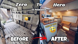 Building a caravan from scratch in 11 minutes  Campervan start to finish in 11 minutes [upl. by Noillimaxam]