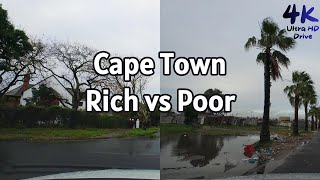 Cape Town 4K  Drive in Rain  Suburbs Rich vs Poor  DJI Osmo Action 4 driving [upl. by Nimaynib]