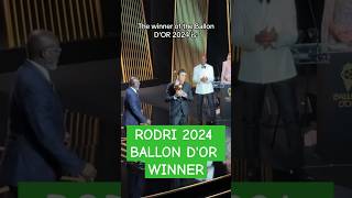 RODRI wins over vini 2024 ballon dor winner ballondor ballondor2024 shorts manchestercity [upl. by Petie219]