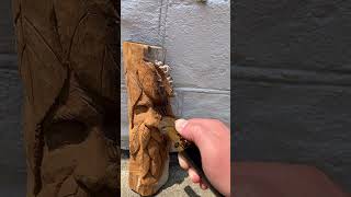 Burning my green man wood carving shorts woodcarving art sculpture [upl. by Urita109]