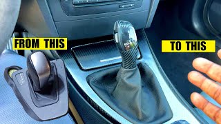 BMW F30 STYLE SHIFT KNOB RETROFIT FOR E90  StepbyStep DIY Guide [upl. by Nylorak529]