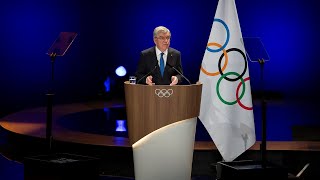 IOC President Thomas Bach announces that he will not consider an extension of his term [upl. by Eidak]