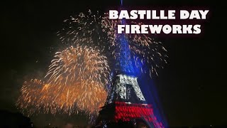 Live Eiffel Tower Fireworks ShowBastille Day Fireworks 2021 [upl. by Nidak317]